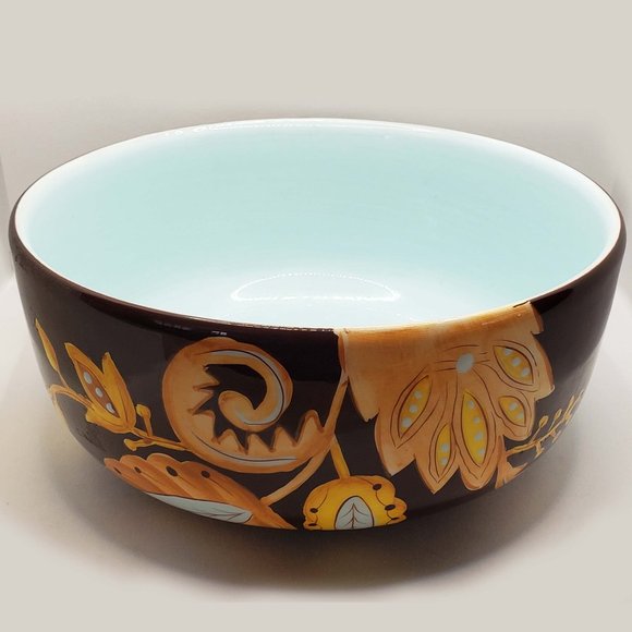 Gates Ware Dining Gates Ware Brown Folk Motive Serving Bowl Poshmark